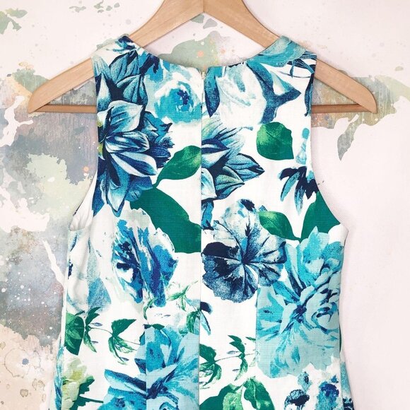 Eliza J Blue Floral Paisley Dress - Women's Size 0 - Picture 7 of 11